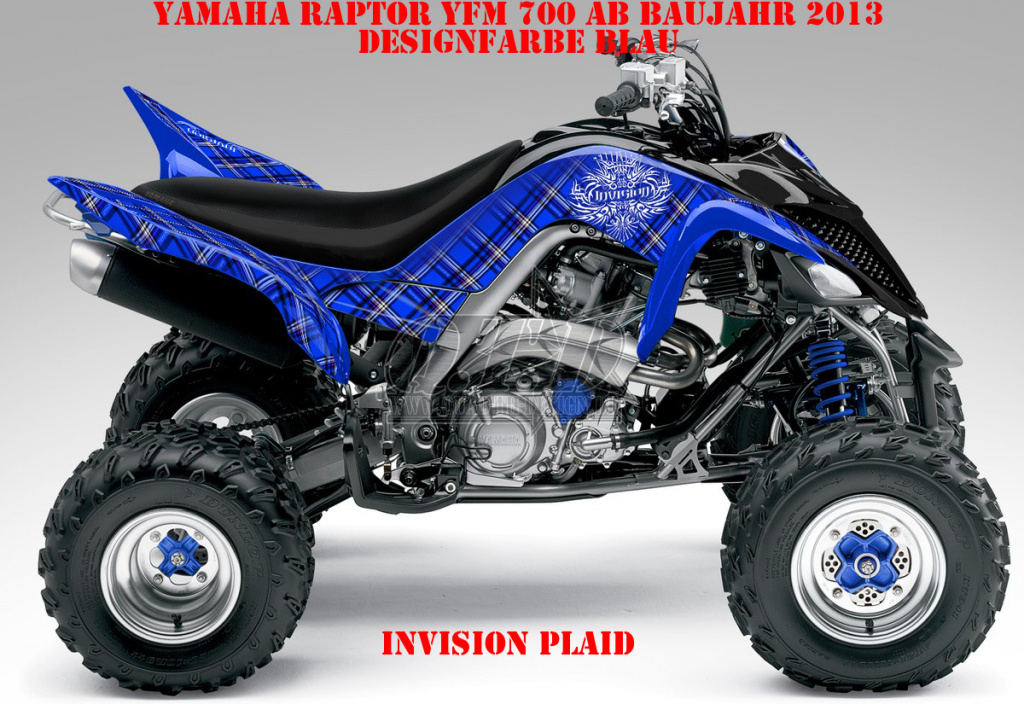 Invision Plaid Blau für Yamaha Raptor YFM 700 R up 2013+